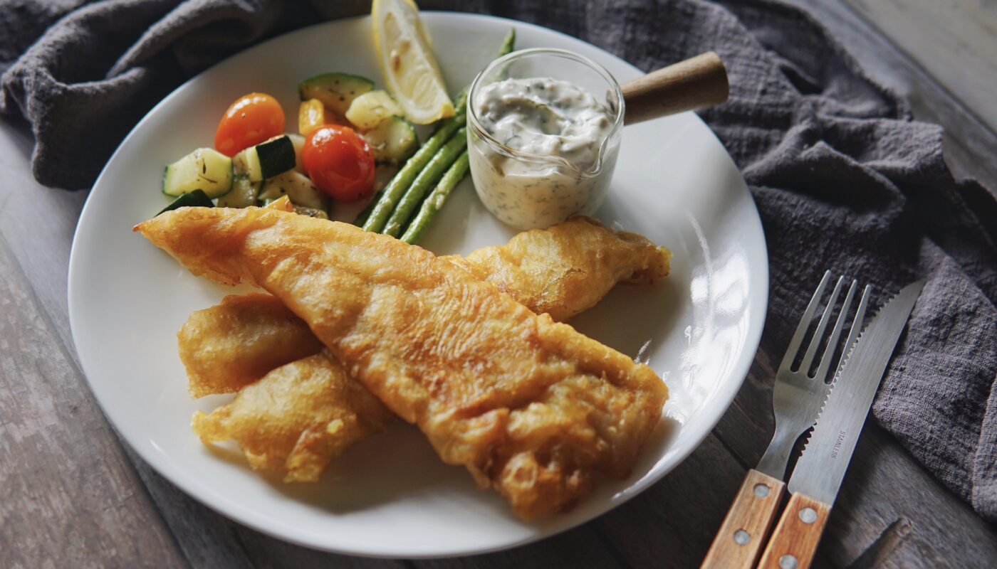 Beer Battered Fish and Chips with Tartare Sauce - The Bakeanista