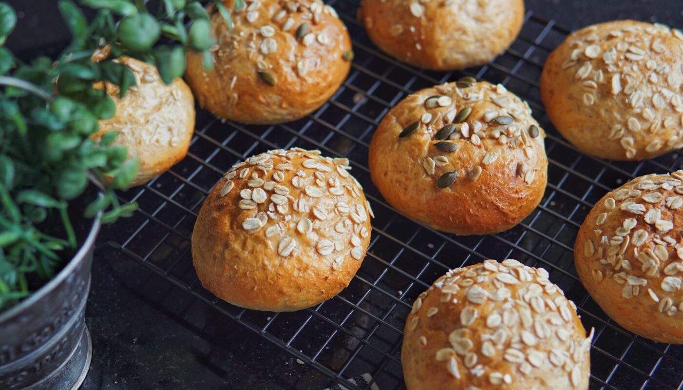 Eggless and Refined Sugar Free Wholemeal Buns