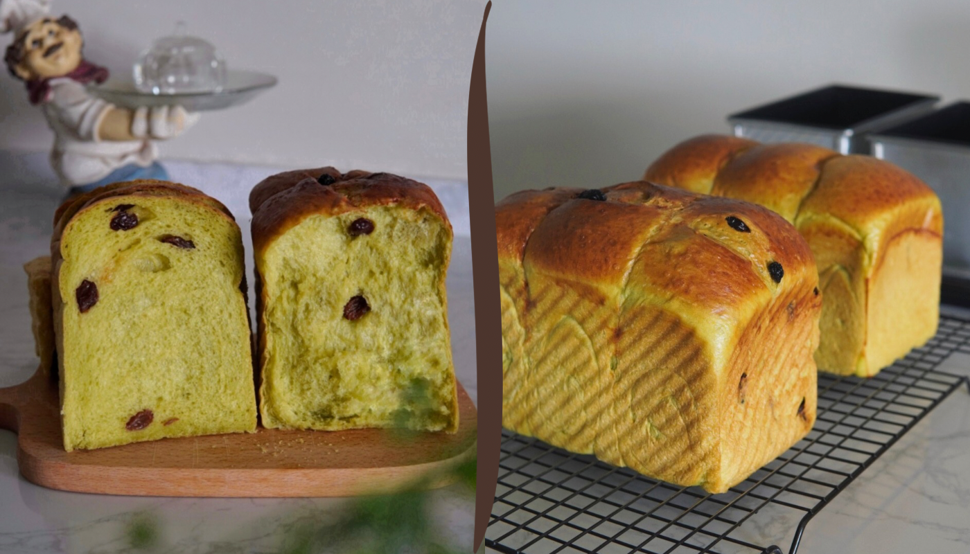 Pandan Raisin Bread